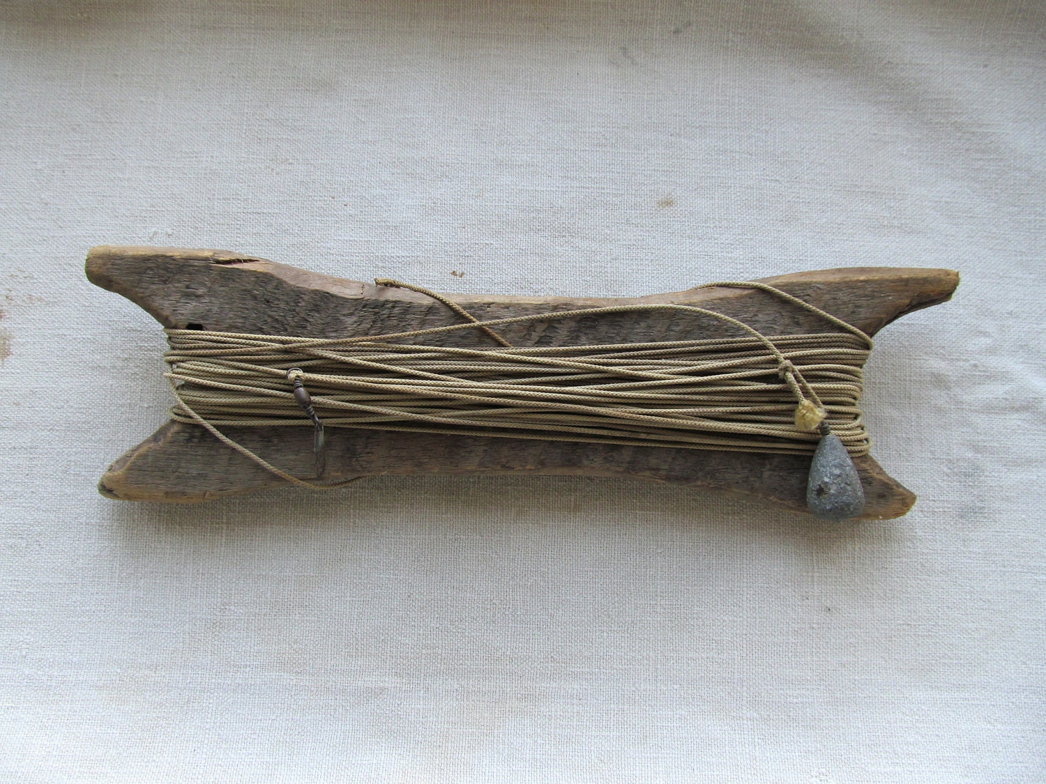 Antique Wood Fishing Line Holder