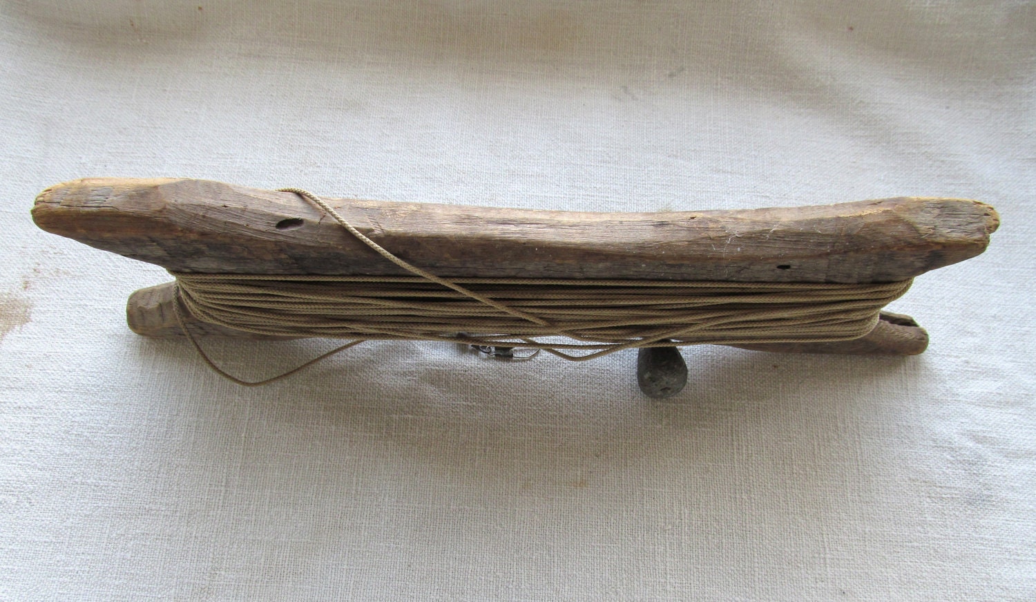 Antique Wood Fishing Line Holder