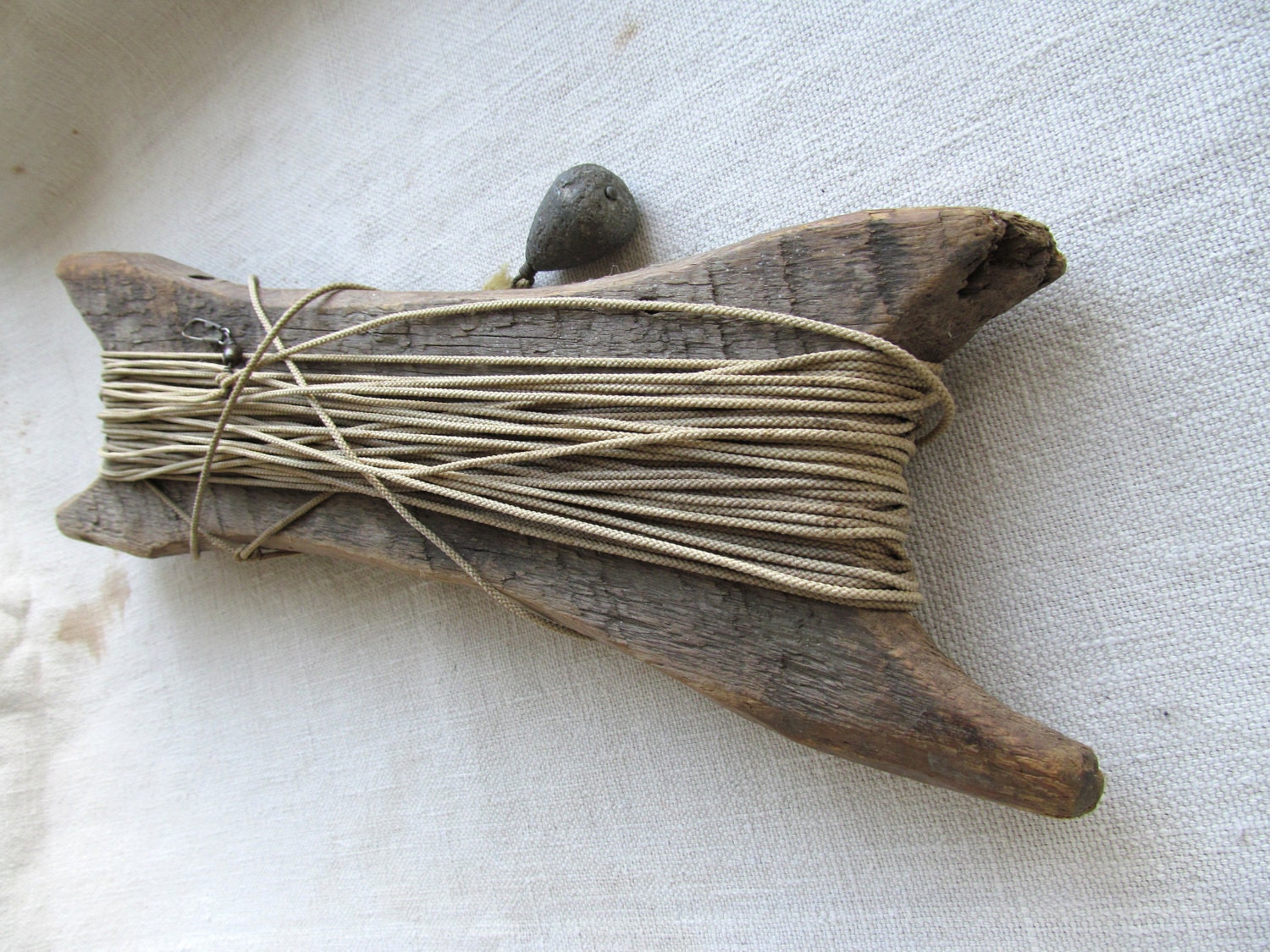 Antique Wood Fishing Line Holder