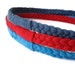 Upcycled Cotton Tshirt Headbands - 3 Pack, Blue, Red & Slate Grey/Blue - EcoFriendly Handmade Tshirt Yarn - Summer Nautical