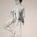 Life Drawing Figure Study seated Female Nude 14"X9" No.42
