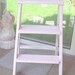 Vintage Small Step Ladder Painted Pink Cottage Chic