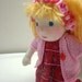 S A L E 40% waldorf inspired doll 9" red dress,lovely gift with children