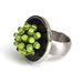 Lime Bumpy Lampwork Glass Interchangeable Ring Topper Set
