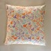 Block printed Purple, Persimmon and Teal Guinea Fowl scatter cushion cover