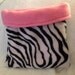 Zebra Print Fleece with Pink Fleece Lining Snuggle Bag