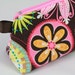Knitting Notions pouch, pencil bag or make up bag. Modern Carnival Bloom fabric