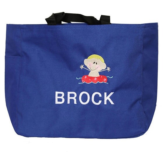 Boys Swim Tote, Swim Bag, Personalized Tote Bag, Personalized Beach ...