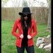 Vintage 70s Red & White Striped Handmade Blazer Jacket S/M