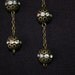 3 1/4" Long Dangle Antiqued Spheres With Bling Earrings