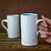 Modern Robins Egg Blue Ceramic Scrollwork Mug