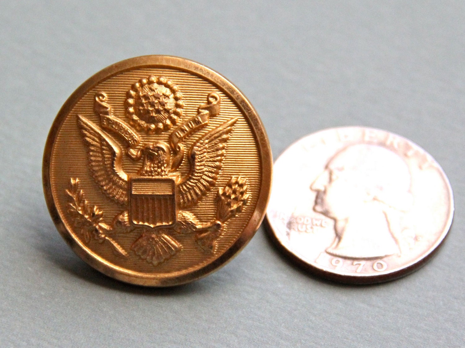 Brass Army Buttons Waterbury Button Co WWII COMPLETE Set of