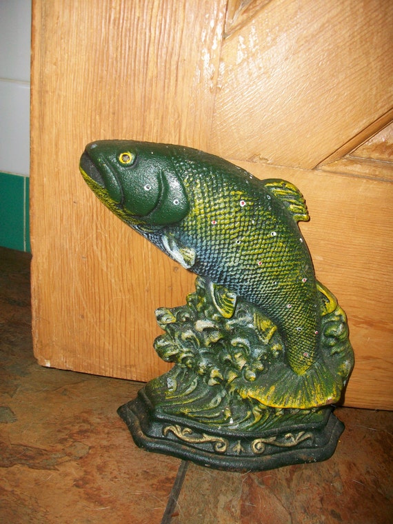 Items similar to Cast Iron Door Stop - Fish on Etsy