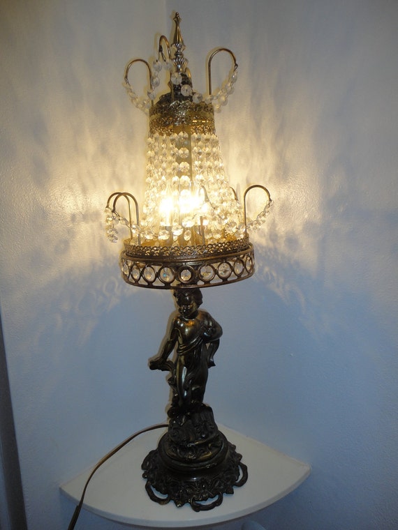 Items Similar To Lamp Crystal Vintage And Brass Items Similar To Vintage 1969 L U0026 Wmc Lamp Brass And