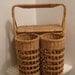 Vintage Wicker Picnic Basket With Two Wine Bottle Holders