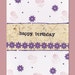 Personalized BIRTHDAY CARD Handmade Greeting card with purple and pink flowers