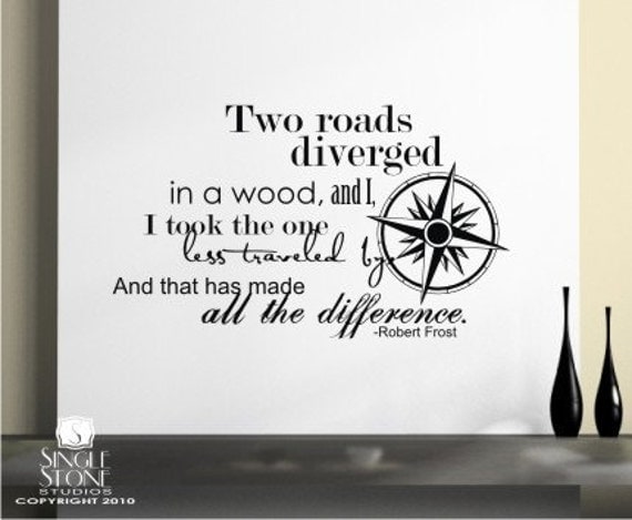 Items similar to Wall Decals Quote Road Less Traveled ...