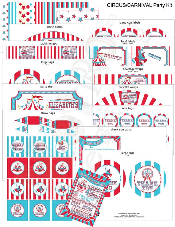 Carnival Party Package - Digital Files Il_570xn