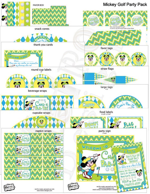 Mickey Mouse Golf Party Kit Il_570xn