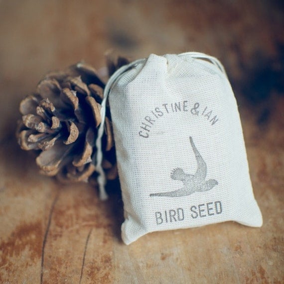 Items similar to 50 Custom Empty Bird Seed Muslin Bag Wedding Ceremony Decor and Favors (Custom