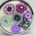 Polymer Clay Covered Pill Box Case Compact with Butterfly PB15