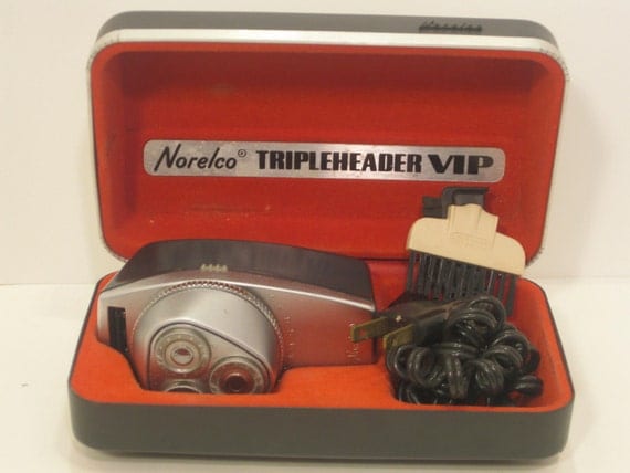 Vintage Norelco Tripleheader VIP Shaver 1970s