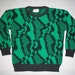 1980/1990 Vintage Green Crazy Ugly Christmas Sweater Small S / M Medium Tacky Gaudy X-Mas Made in USA