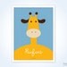 SALE - Personalised Baby Print - Big Giraffe