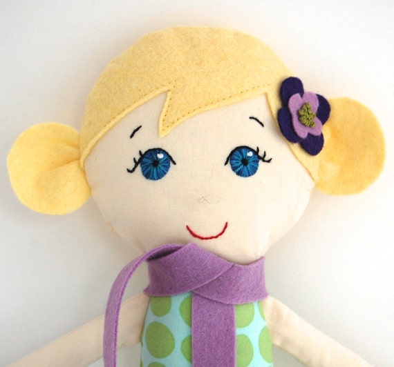 Items similar to Handmade Cloth Doll Blonde with Blue Eyes My Gigi Doll
