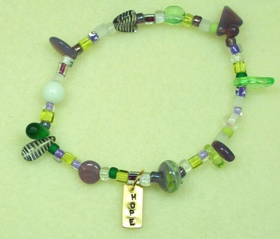 Alzheimer's Awareness bracelet handmade stamped charity