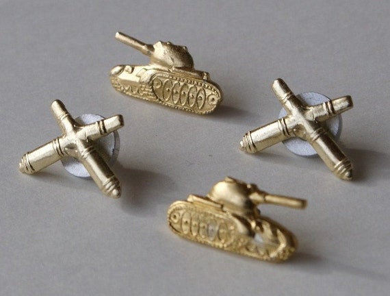 Set of 4 Vintage Military Pins Uniform Pin Craft by artsob