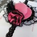 Baby girl headband Prop - Multiple colors - Mini hat with lace and feather - newborn, baby, toddler, photo prop, vintage-inspired