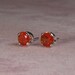 Reserved for Kamil - Flawless Mexican Fire Opal, 5mm x 0.35 Carat Round Cut, Sterling Silver Post Earrings