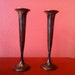 Pair of Vintage Silver Trumpet Bud Vases or Candle Holders