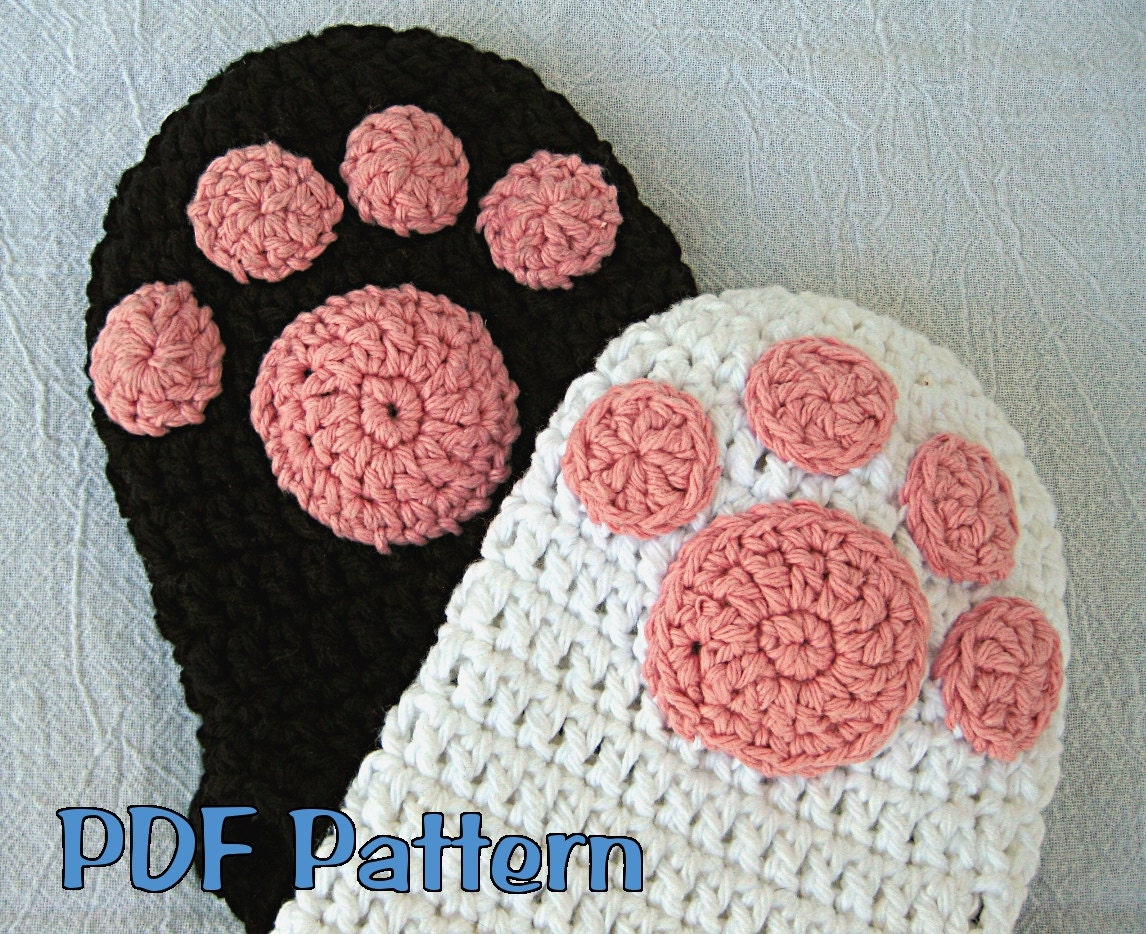 Cat Paw Bath Mitt PDF Crochet Pattern Easy Crochet Pattern