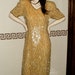 Vintage Sequin Dress Gown Gold Maxi Long Beads Mark & John by Sam Cocktail Party