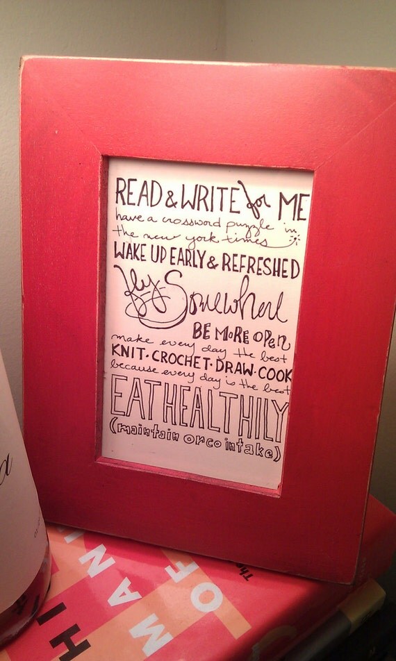 Items similar to My Life Resolutions MADE TO ORDER Ink Drawing on Etsy