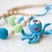 Octopus - Mommy / Teething Necklace - Nursing Necklace - wooden toy - waldorf toy - Wrap Baby Carrier Sling Accessory