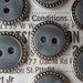 Silver Tone Metal Buttons with Gray Swirling Plastic Centers--lot of 7