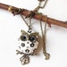 Snow Chubby Owlette Owl Necklace - Antique Bronze Style Owl. Christmas gift ---gift for her.owl necklace