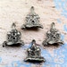 Castle Charms -4 pieces-(Antique Pewter Silver Finish)--style 648--Free combined shipping