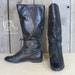 RESERVED Vintage Tall Black Leather Boots, Size 7.5