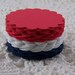 Scalloped Circles Die Cuts Summer Patriotic Red White Blue Colors for Scrapbooking Card Making Cupcake Toppers Set of 75