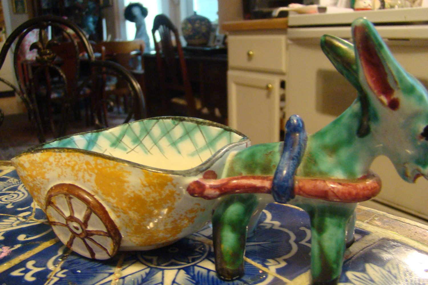 Italian Donkey figurine with cart