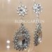RESERVED -- 925 Sterling silver vintage Style Dangle Chandelier Jewelry Rhinestone Crystals Wedding Bridal Brides Brooch Earrings