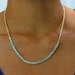 Apatite and Peridot Necklace. Beaded Aqua Necklace. August & December Birthstones. Gemstone Jewelry.