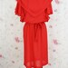 Vintage red dress w/ double layered bib collar M