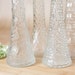 Clear Glass Bud Vases, Tapered w/ scallop, round tops, ribbed sides & diamond pattern (set of 4).