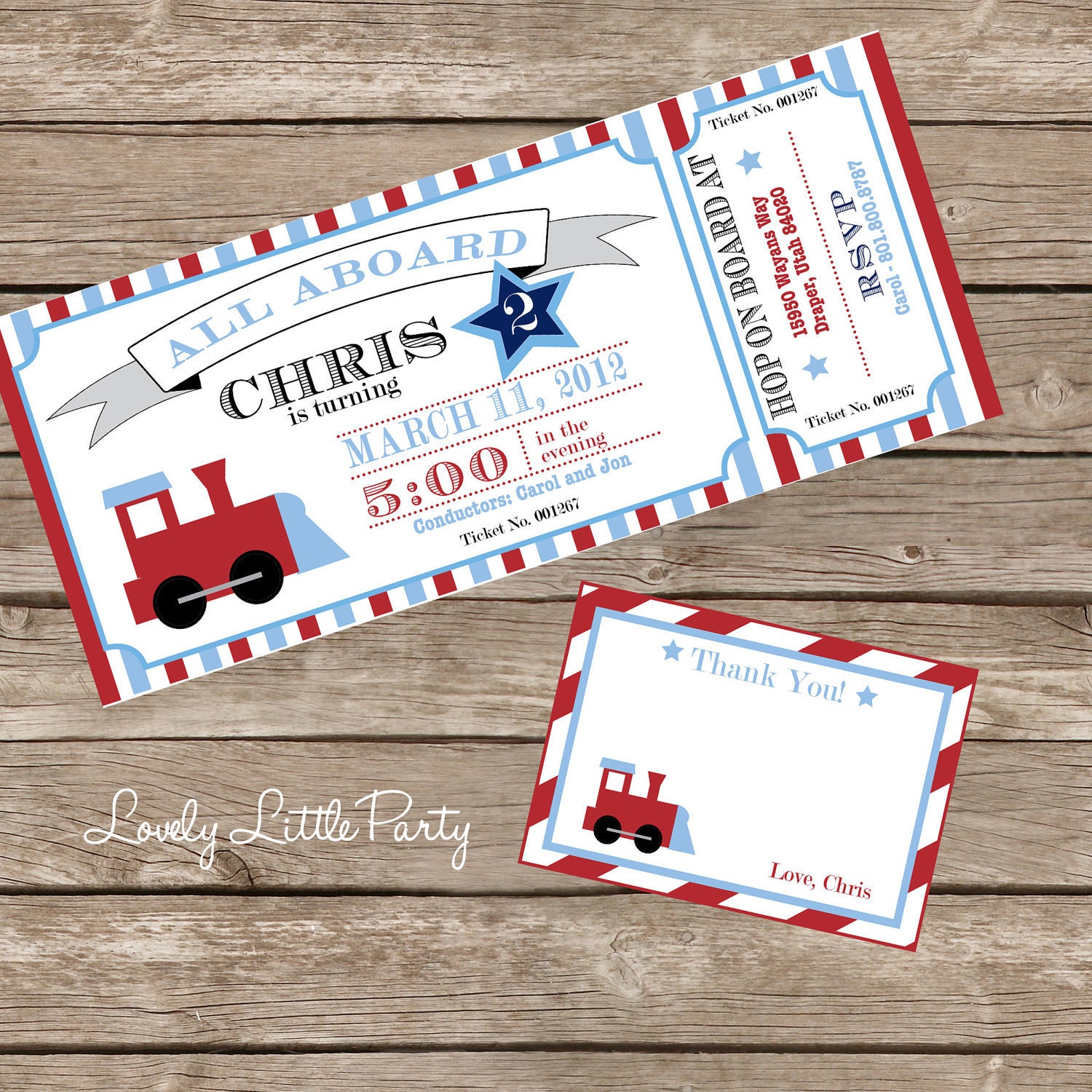 Train Birthday Invitations 1