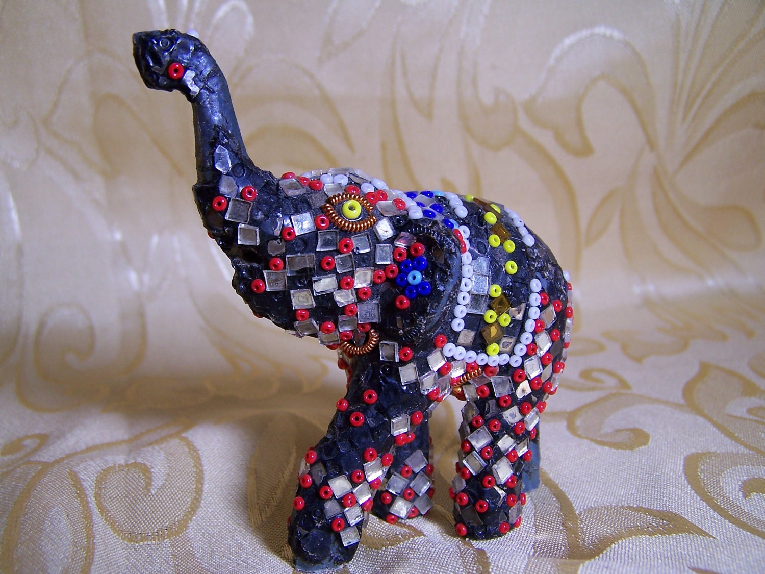 mirrored elephant statue